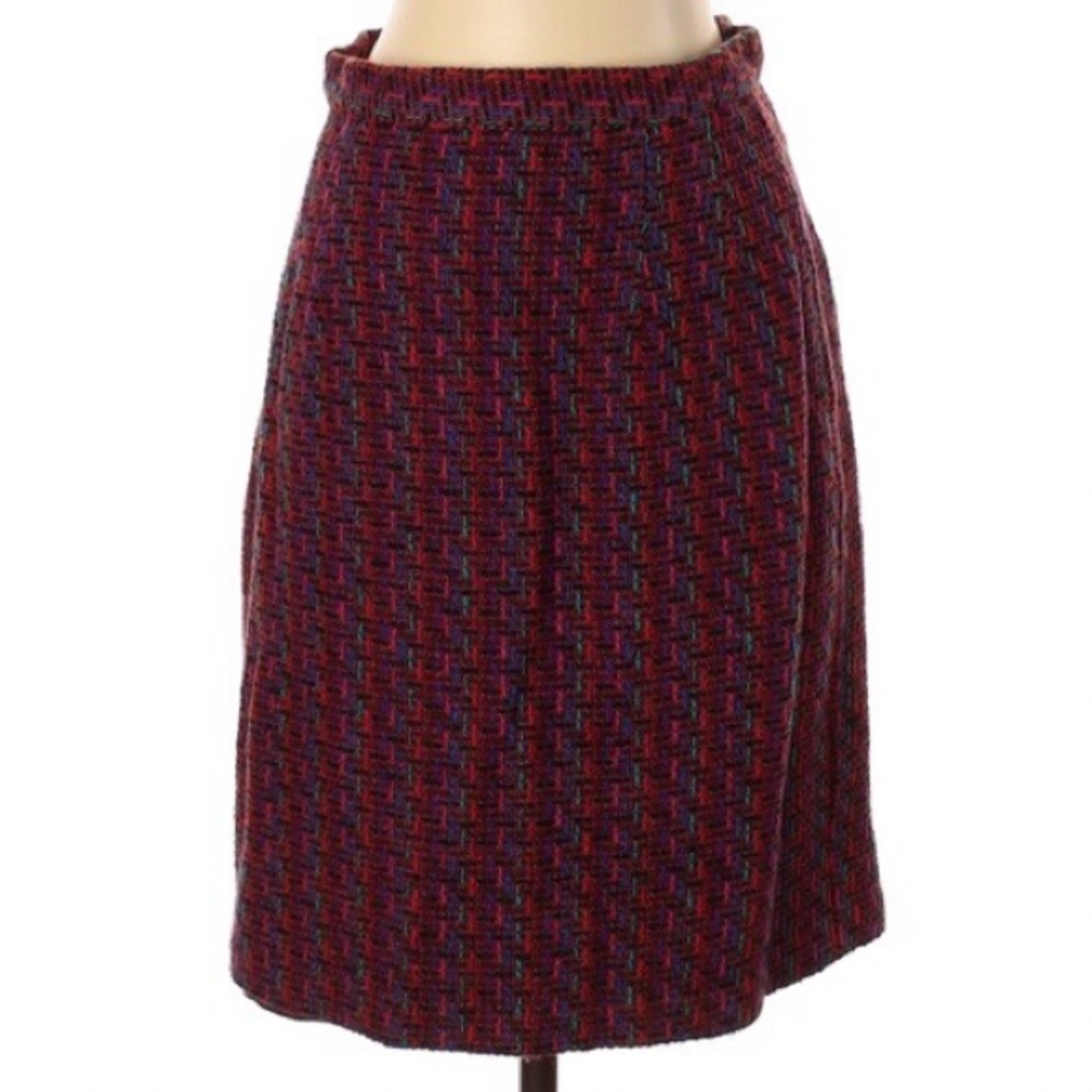 Vintage rainbow tweed mini/pencil skirt